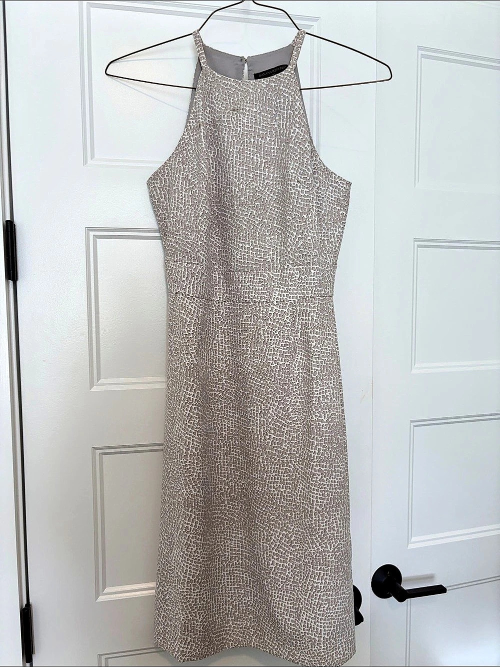 Banana Republic Animal Print Maxi Dress in Gray & White